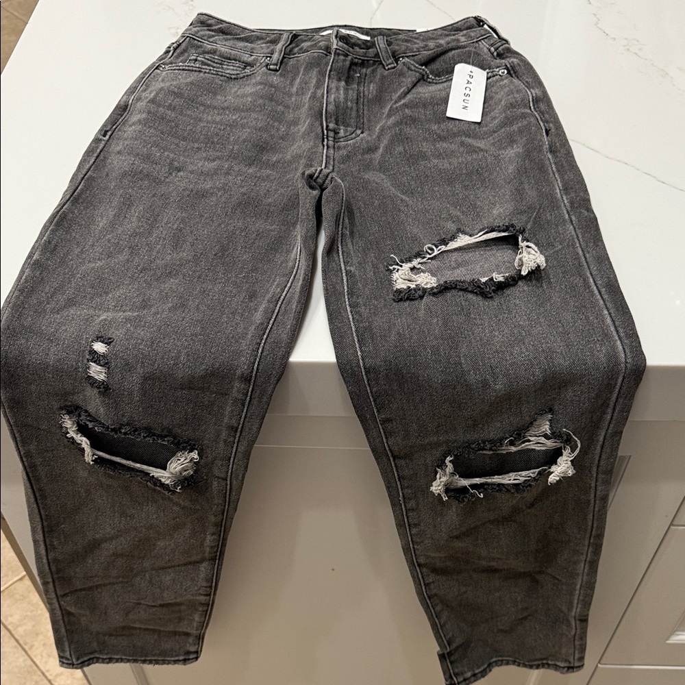 PacSun Black Ripped Relaxed Jeans